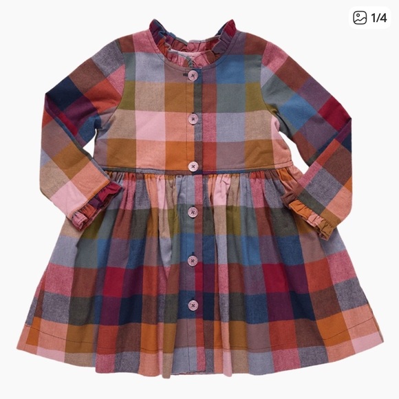 Pink Chicken Other - Pink Chicken Colorful Plaid Kids Dress